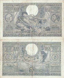 1943 (11 Iunie), 100 francs (P-107a.29) - Belgia