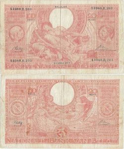 1944 (4 November), 100 francs (P-113) - Belgium