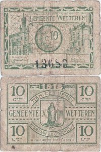 1918, 10 Centimes -  (WETTEREN) Belgium