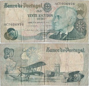 1978 (4 Octombrie), 20 escudos ( P-176b.1) - Portugalia