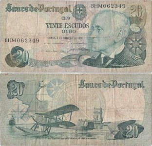 1978 (4 Octombrie), 20 escudos ( P-176b.4) - Portugalia