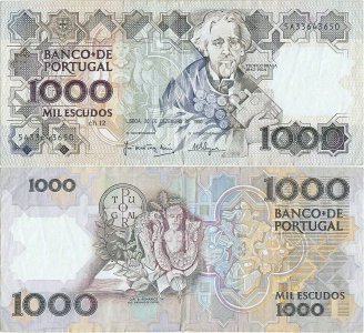 1990 (20 Decembrie), 1,000 escudos (P-181h.3) - Portugalia