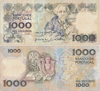 1992 (6 Februarie), 1,000 Escudos (P-181i.2) - Portugalia