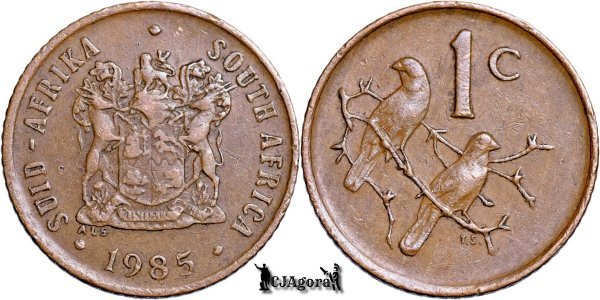 1985, 1 Cent (Hern#D42; 'A.L.S.') - Africa de Sud