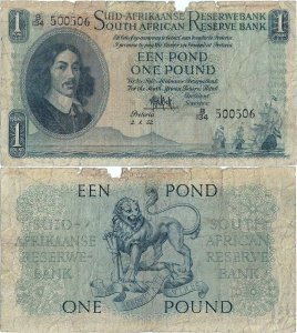 1952 (3 Ianuarie), 1 pound (P-92d.2) - Africa de Sud