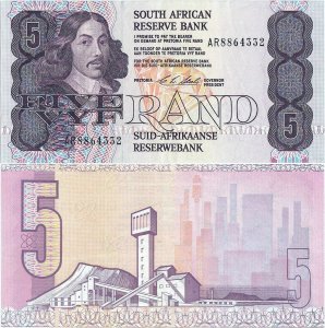 1990, 5 rand (P-119e) - Africa de Sud