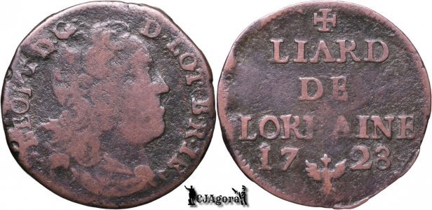 1728, Liard - Leopold I - Ducatul Lorenei (superioare) - var. fără punct