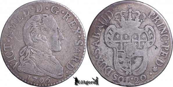 1796, 20 Soldi - Victor Amadeus al III-lea - Ducatul de Savoia