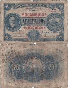1921 (1 January), 20 escudos (P-70b) - Mozambique