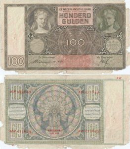 1935 (1 Iulie), 100 Gulden (P-51a) - Netherlands