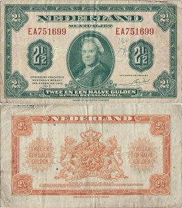 1943 (4 February), 2½ gulden (P-65a) - Netherlands