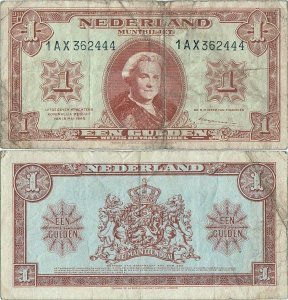 1945 (18 May), 1 gulden (P-70a.3) - Netherlands