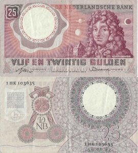 1955 (10 April), 25 gulden (P-87a.1) - Netherlands