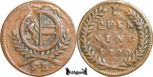 1790, 1 Pfenning - Hieronymus von Colloredo - Prince-Archbishopric of Salzburg | coat of arms var.