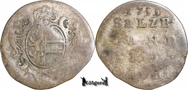 1755, 2 Kreuzer - Sigismund von Schrattenbach - Principatul Arhiepiscopal de Salzburg