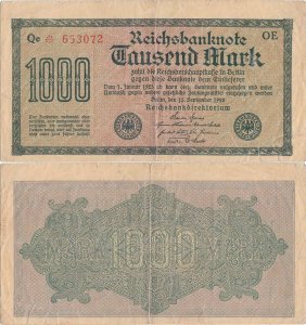 1922 (15 September), 1.000 Mark (P-76b.2.2) - Germany