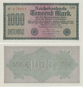 1922 (15 September), 1.000 Mark (P-76g.2.2) - Germany