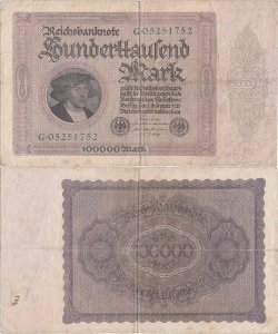 1923 (1 February), 100.000 Mark (P-83a.1) - Germany