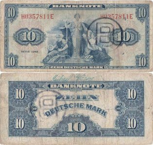 1949 (22 August), 10 mark (P-16b) - Germany, Federal Republic (FDR)