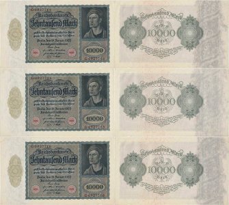 1922 (19 January) , 10.000 mark (P-71) - Germany (×3)