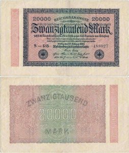 1923 (20 February), 20.000 mark (P-85c) - Germany