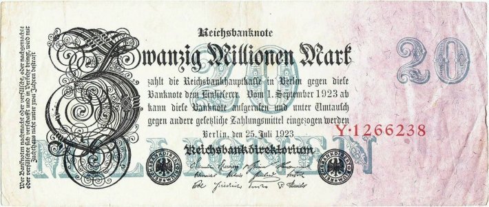 1923 (25 Iulie), 20.000.000 mark (P-97/1) - Germania