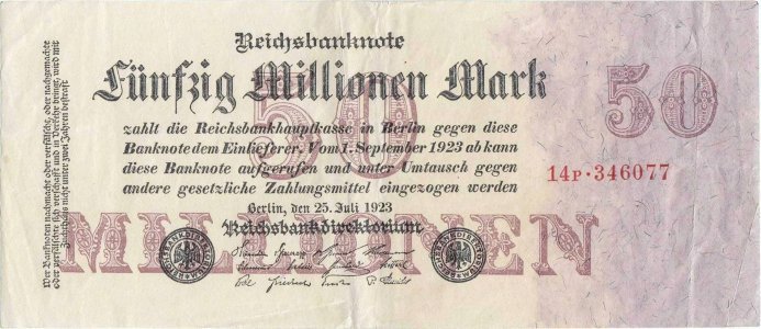 1923 (25 July), 50.000.000 mark (P-98/2) - Germany