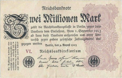 1923 (9 August), 2.000.000 mark (P-104a/1) - Germany