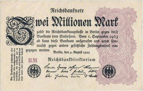 1923 (9 August), 2.000.000 mark (P-104c) - Germany