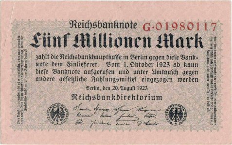 1923 (20 August), 5.000.000 mark (P-105/1) - Germany