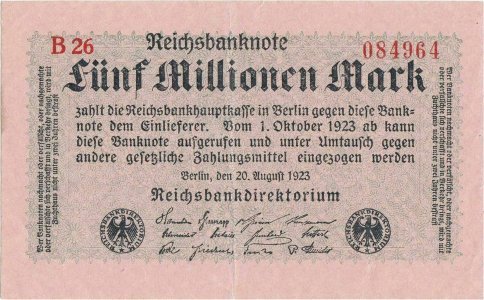 1923 (20 August), 5.000.000 mark (P-105/2) - Germany