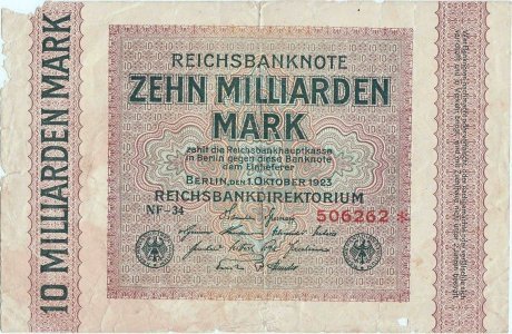 1923 (1 October), 10,000,000,000 mark (P-117a/1) - Germany