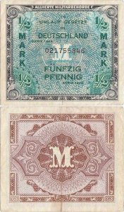 1944, 50 pfennig (P-191a) - Germania