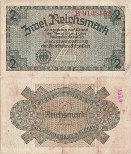 1940, 2 reichsmark (P-R137a) - Germania