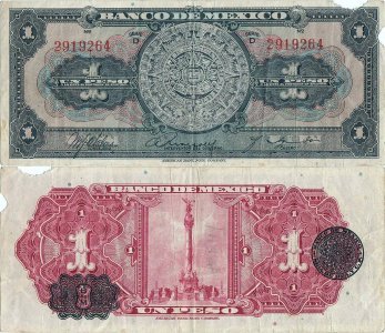 1936, 1 peso (P-28d) - Mexic