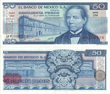 1976 (8 Iulie), 50 pesos (P-65b.2) - Mexic