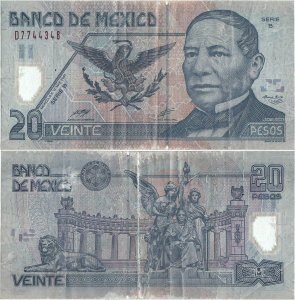2001 (17 Mai) , 20 pesos ( P-116a.3 ) - Mexic
