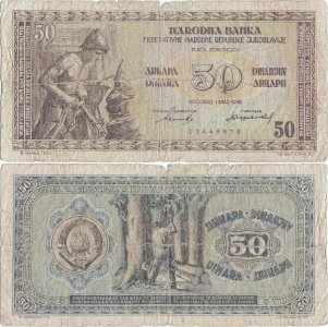1946 (1 Mai), 50 dinara (P-64a) - Iugoslavia
