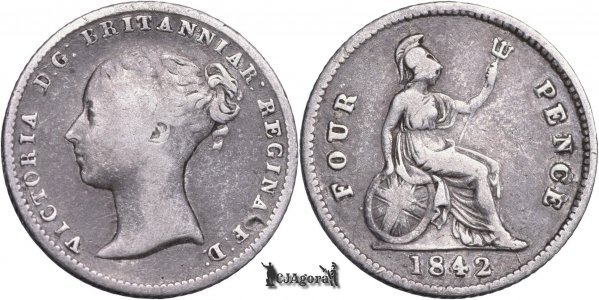 1842, 4 Pence - Queen Victoria - United Kingdom