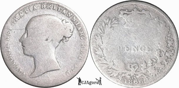 1866, 6 pence - Victoria (1st portrait ; 1st type) - United Kingdom