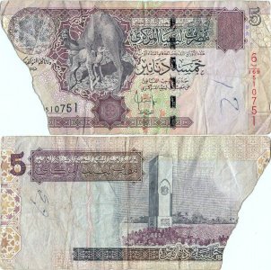 2004, 5 dinars (P-69b) - Libya