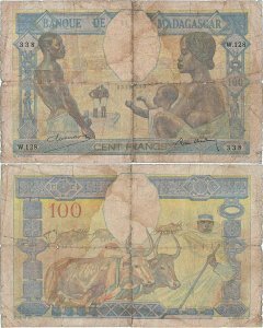 1937, 100 francs (P-40a.2) - Madagascar