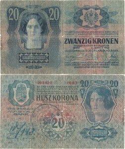 1913 (2 Ianuarie), 20 kronen (P-13) - Imperiul Austro-Ungar