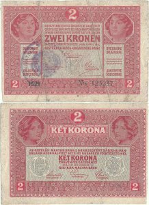 1917 (1 Martie), 2 kronen (P-21a.1) - Imperiul Austro-Ungar