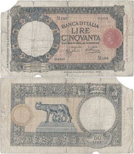 1936 (16 December), 50 lire (P-54a.5) - Italy