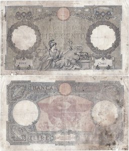 1942 (11 June), 100 lire (P-55b.20) - Italy (Fascio)