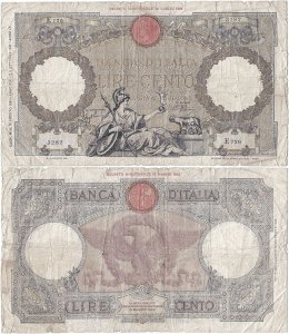 1942 (11 June), 100 lire (P-55b.20) - Italy (Fascio)