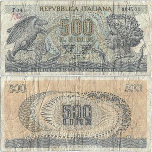 1966 (20 June) , 500 lire (P-93a.1) - Italy