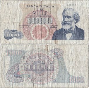 1965 (10 August), 1.000 Lire (P-96d.1) - Italy