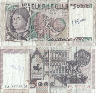 1982 (3 November), 5.000 lire (P-105b.2) - Italy